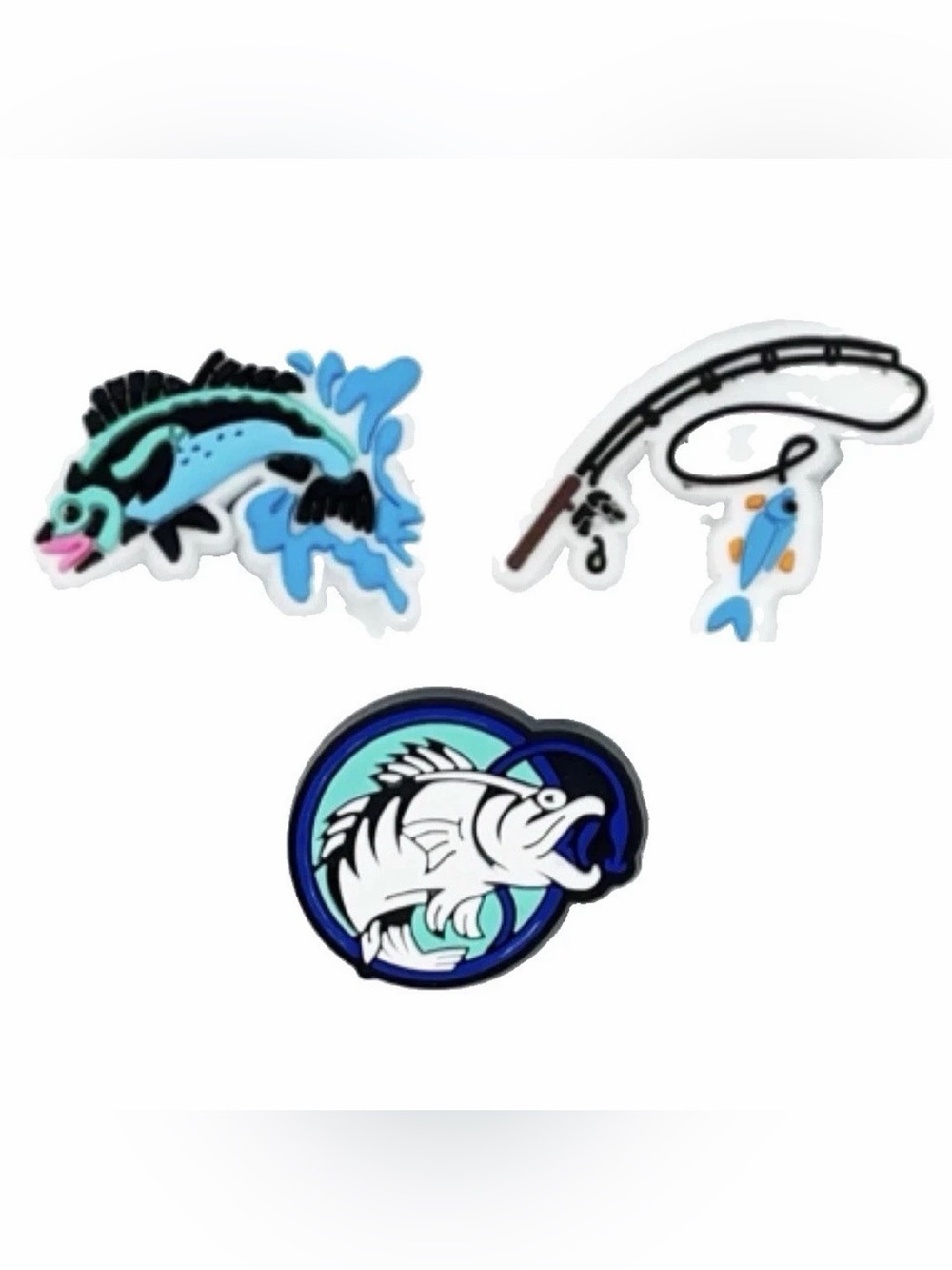3 Pieces Fishing Shoe Charms For Croc Shoes